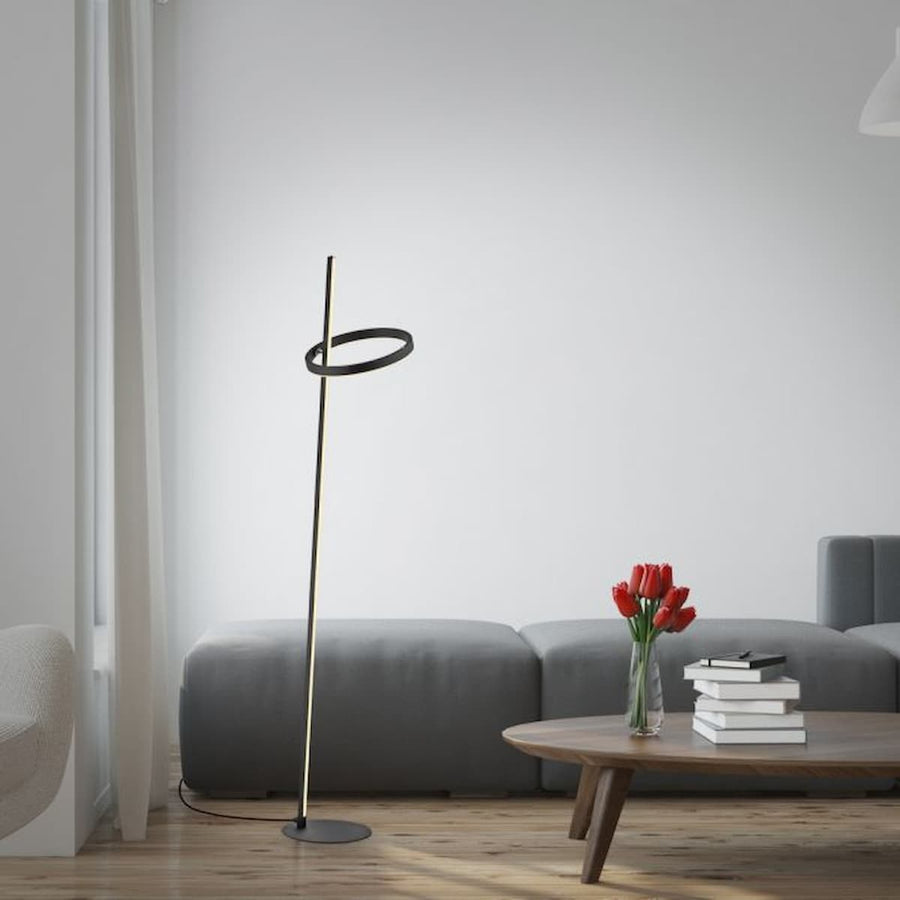 LED floor lamp RITUS, black, dimmable, separately switchable, touch dimmer,-15397-18