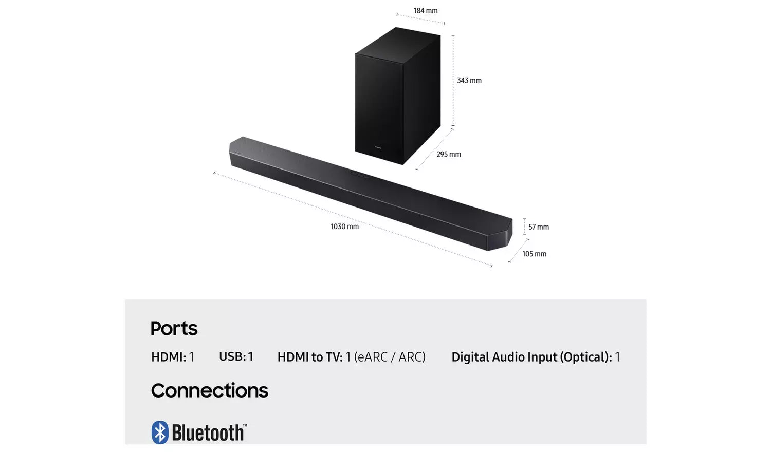 Samsung Q Series Soundbar Black | HW-Q600F/XU