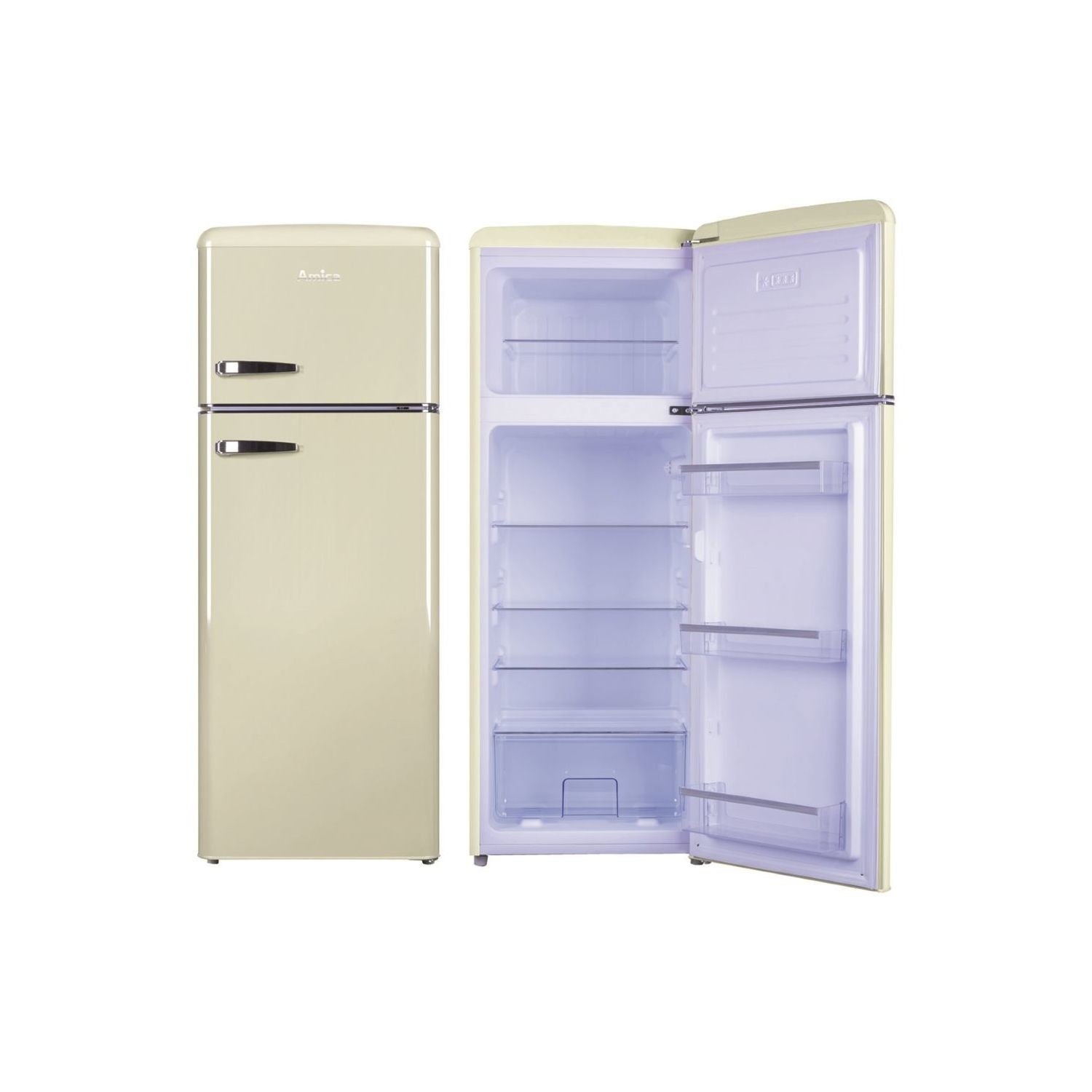 Amica 55cm Freestanding Retro 30/70 Fridge Freezer Cream | FDR2213C