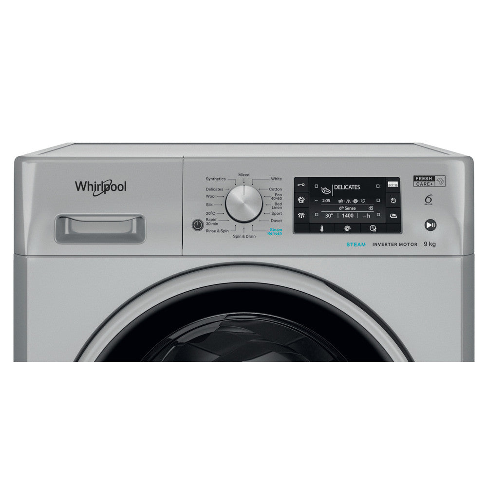Whirlpool FreshCare+ Washing Machine 9kg 1400rpm Silver | FFD9489SBSVUK