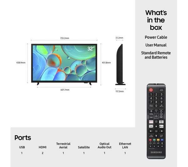 Samsung H5000 32" HD HDR LED Smart TV (2025) | UE32H5000FKXXU