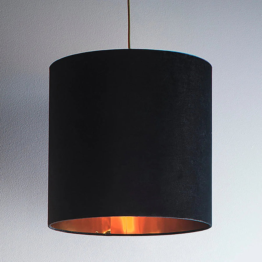 Black Velvet Drum Lampshade-L10VELDRUM/BLA