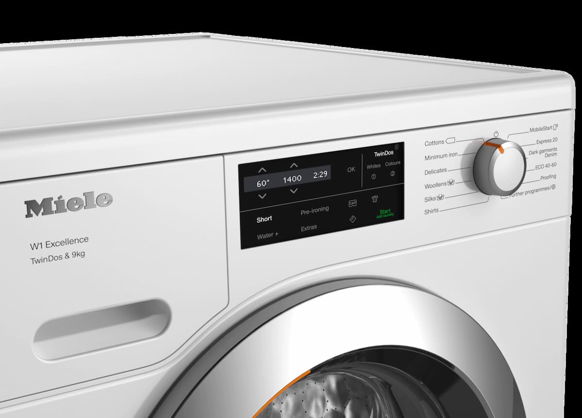 Miele, 9kg, 1400 Spin Washing Machine with TwinDos - White, WEG665 WCS