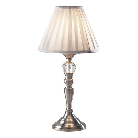 Beau Touch Table Lamp Satin Chrome With Shade BEA4046