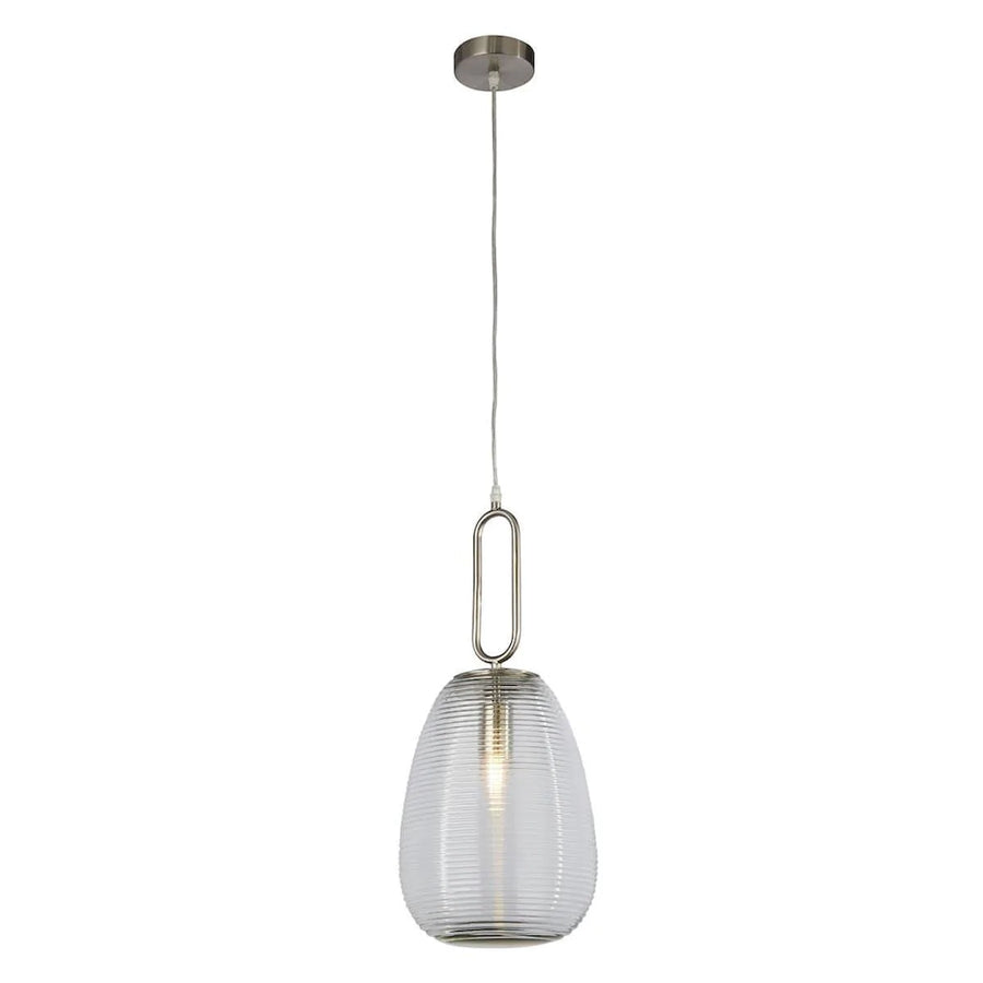 ELIXIR CEILING PENDANT - SATIN NICKEL & CLEAR GLASS 43581-1SN