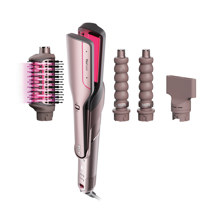 Shark FlexFusion Straight 4-in-1 Air and Ceramic Styling Drying and Straightening System Cosmic Blush | HD641SUK