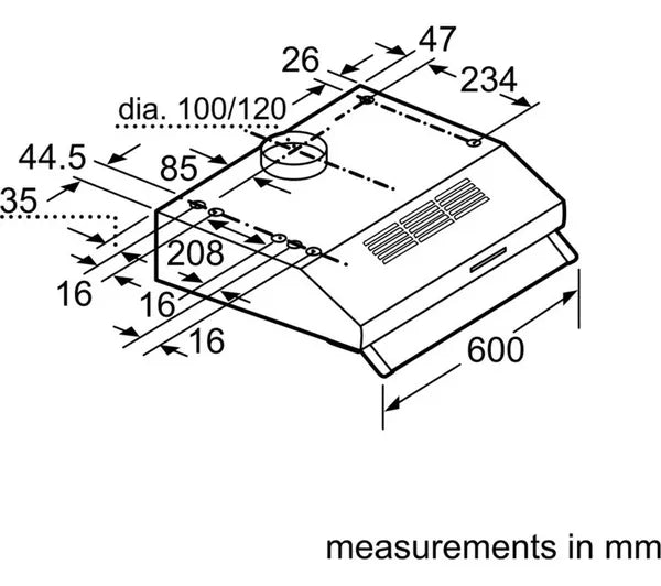 Bosch Serie 4 60cm Built-Under Hoods Brushed Steel | DUL63CC50B