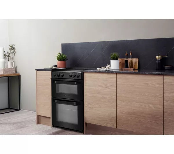 Hotpoint 50cm Twin Cavity Cooker Black | HD5V92KCB