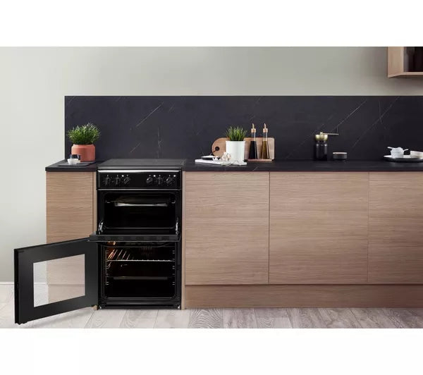Hotpoint 50cm Twin Cavity Cooker Black | HD5V92KCB