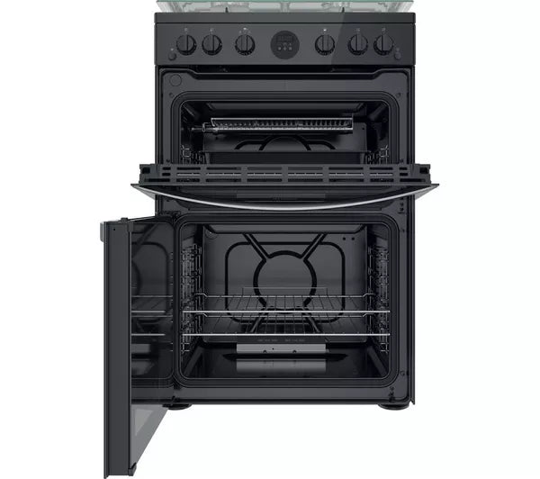 Indesit 60cm Gas Double Cooker Black | ID67G0MCBUK