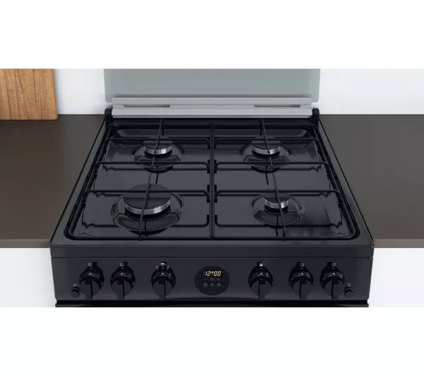 Indesit 60cm Gas Double Cooker Black | ID67G0MCBUK