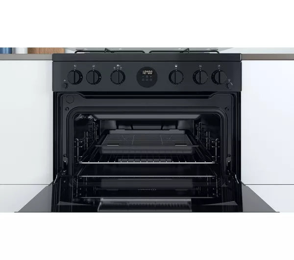 Indesit 60cm Gas Double Cooker Black | ID67G0MCBUK
