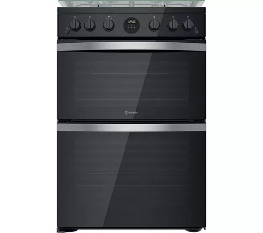 Indesit 60cm Gas Double Cooker Black | ID67G0MCBUK