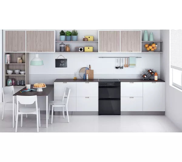 Indesit 60 cm Electric Ceramic Cooker Black | ID67V9KMB
