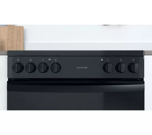 Indesit 60 cm Electric Ceramic Cooker Black | ID67V9KMB