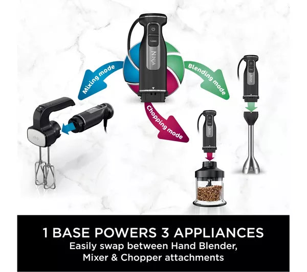 Ninja Foodi 3-in-1 Hand Blender, Mixer & Chopper | CI100UK