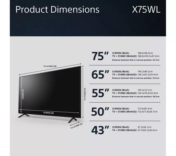 Sony Bravia 65" 4K Ultra HD HDR Smart TV | KD65X75WLU