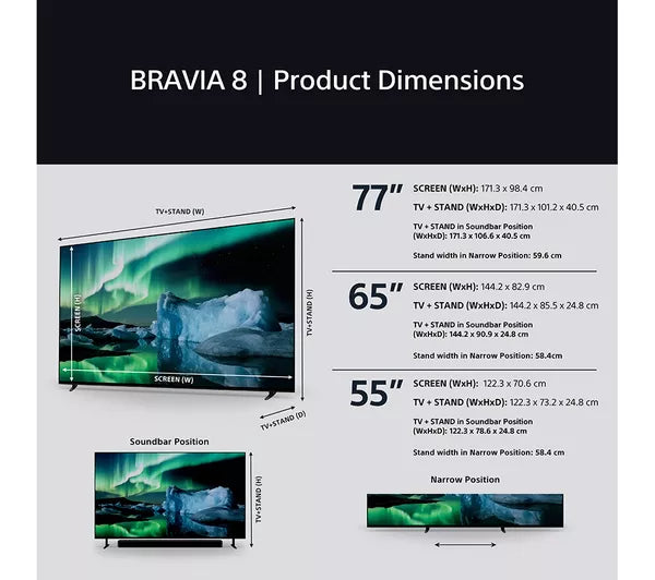 Sony XR80 65" Bravia 8 4K Ultra HD HDR OLED Smart TV (2024) | K65XR80U