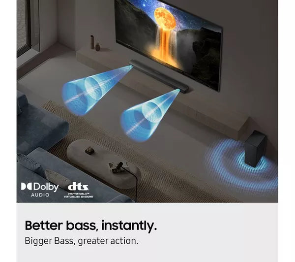 Samsung B450F 2.1ch B-Series Soundbar with Subwoofer (2025) Titan Black | HW-B450F/XU