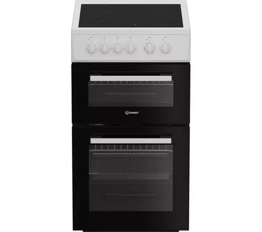 Indesit 50cm Electric Cooker with Ceramic Hob White | ITE5VMW