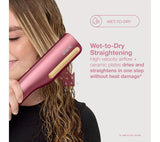 Shark SilkiPro Hair Straightener + Dryer in One Tool with Heat-Resistant Storage Case Rose Petal HT401UKPK thumbnail 3