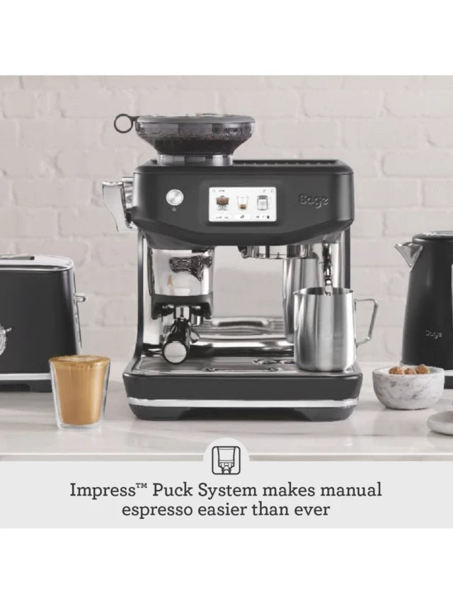 Sage the Barista Touch™ Impress Stainless Steel Coffee Machine Truffle Black | SES881BTR4GUK1
