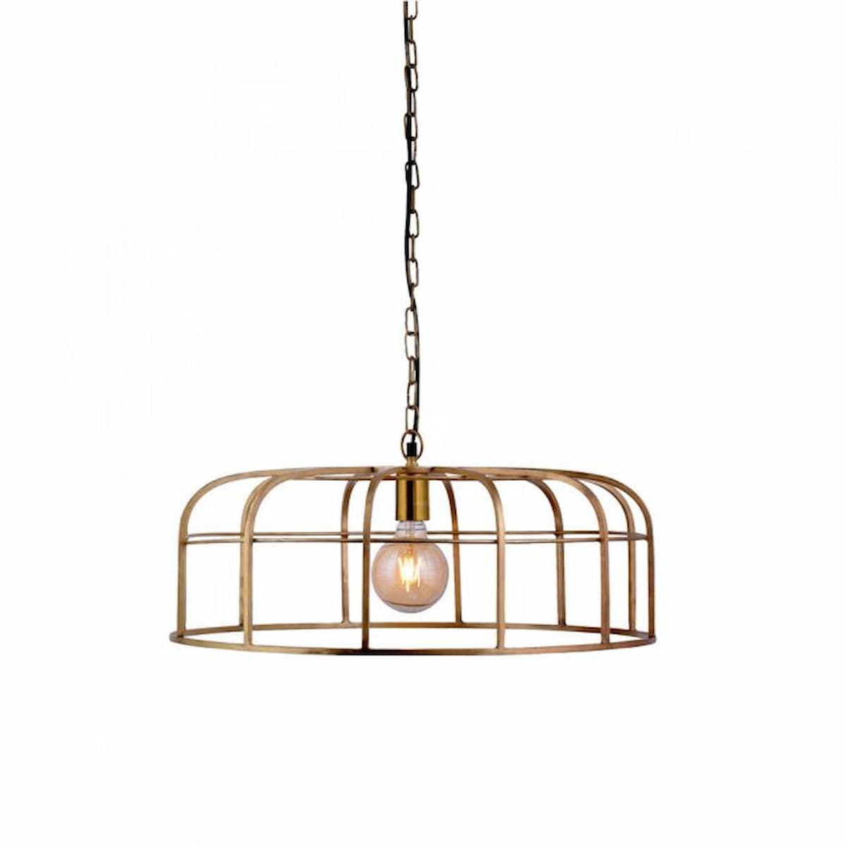 Pendant lamp, matt brass, E27 socket, chic retro look - 11493-60