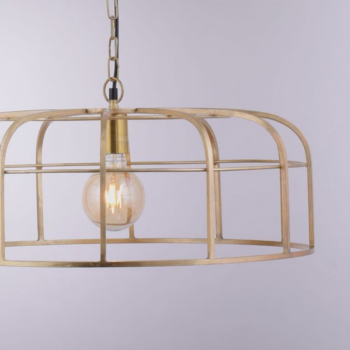 Pendant lamp, matt brass, E27 socket, chic retro look - 11493-60