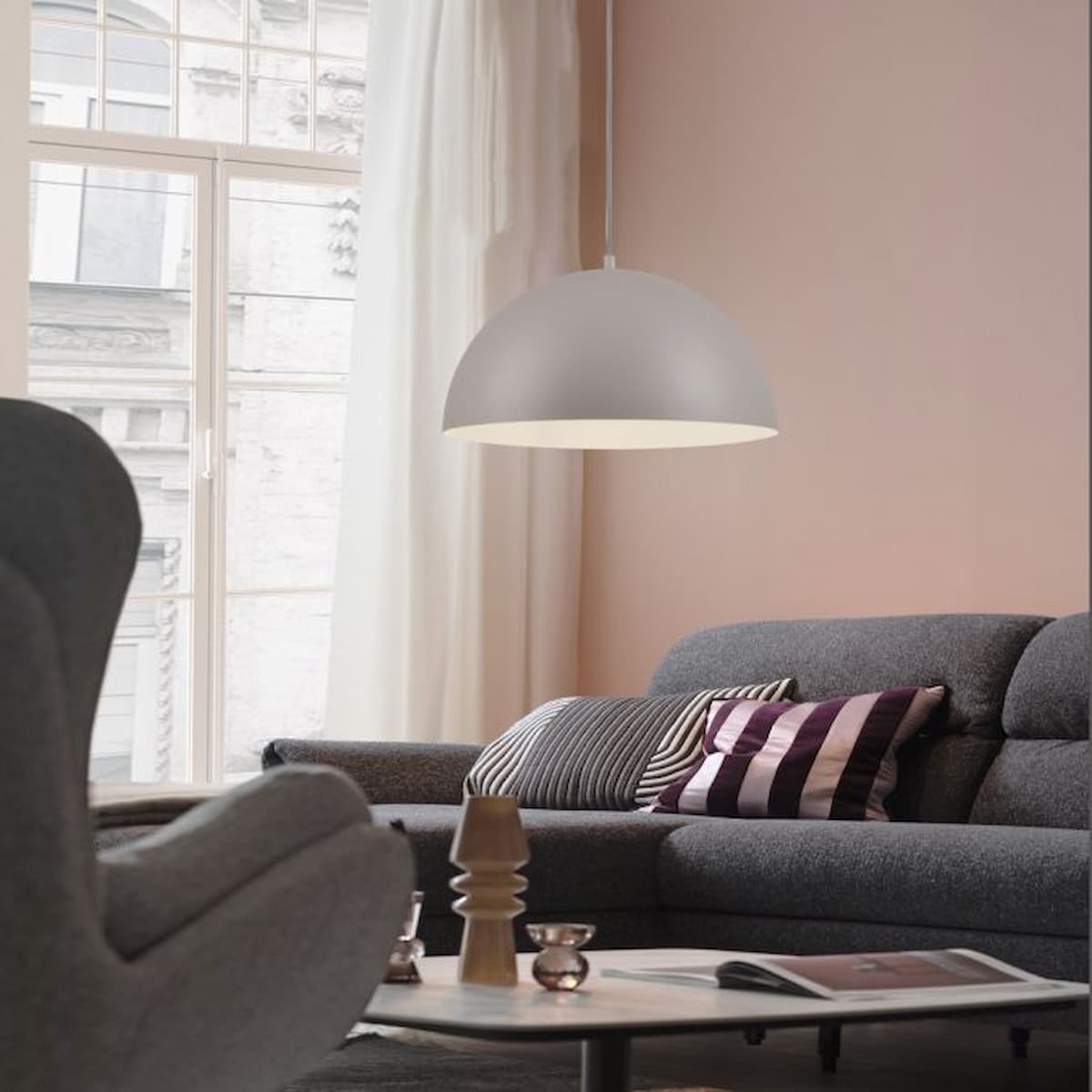 Schöner Wohnen collection ALI pendant light,sand-coloured , LED compatible-11728-39