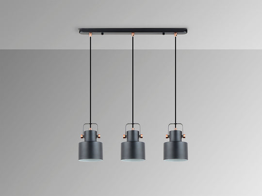 Erika Schuller 3 Light Black and Copper Pendant | 12494