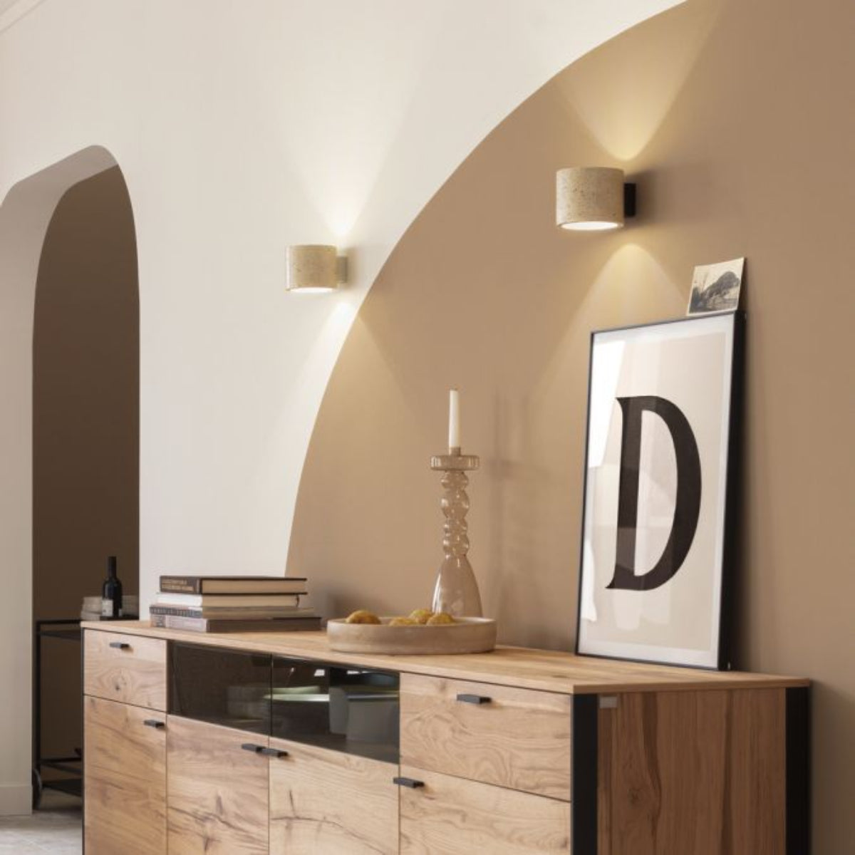 Schöner Wohnen Collection wall lamp TRAVENTA grey, replaceable light bulb-Type of light-12542-42