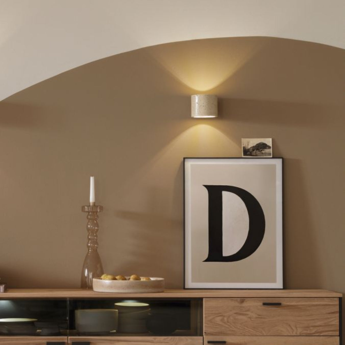 Schöner Wohnen Collection wall lamp TRAVENTA grey, replaceable light bulb-Type of light-12542-42