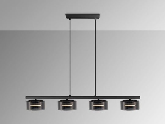 SCHULLER I3 - OLAIA - ISLAND PENDANT 4 LIGHT BLACK-SMOKY- 12695