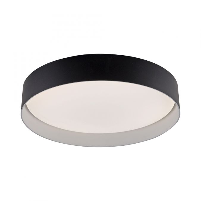 Schöner Wohnen Collection LED ceiling light TAVOLI, BLACK, round D=39cm, dimmable, remote control-14594-18