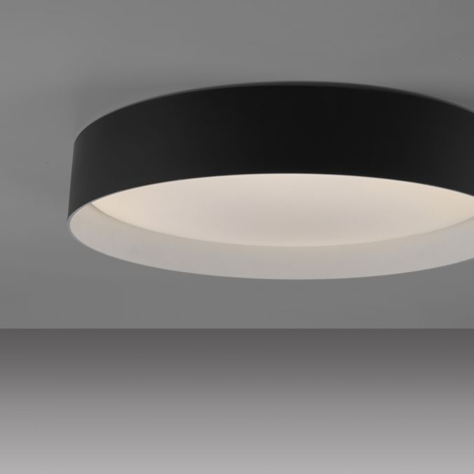 Schöner Wohnen Collection LED ceiling light TAVOLI, BLACK, round D=39cm, dimmable, remote control-14594-18