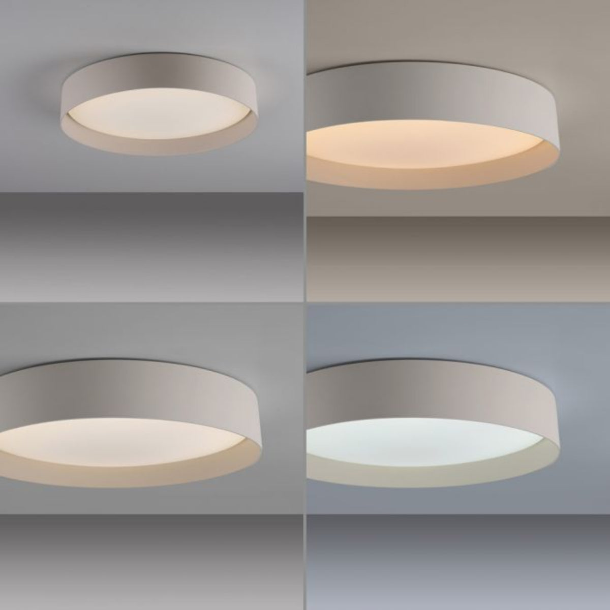 Schöner Wohnen Collection LED ceiling light TAVOLI, SAND, round D=39cm, dimmable, remote control-14594-39