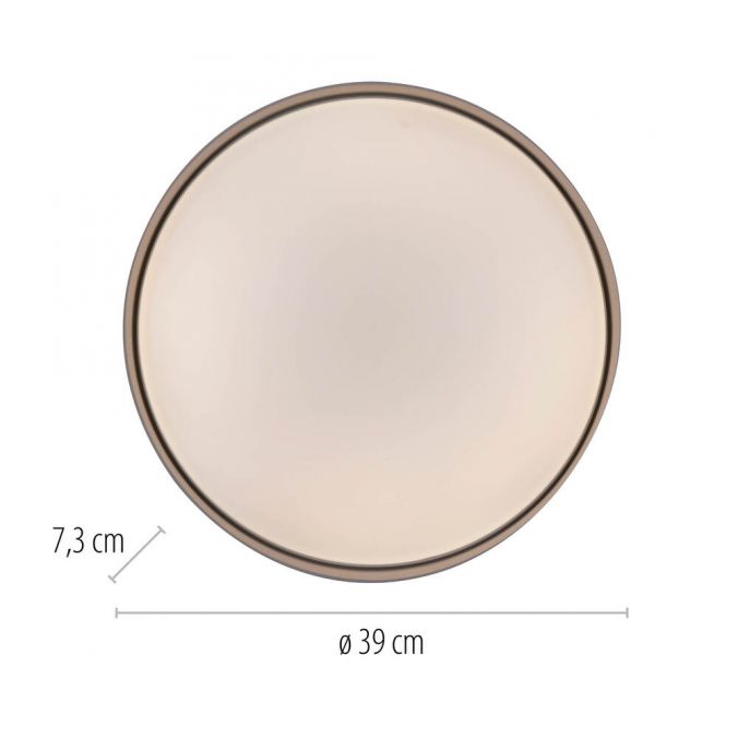 Schöner Wohnen Collection LED ceiling light TAVOLI, SAND, round D=39cm, dimmable, remote control-14594-39