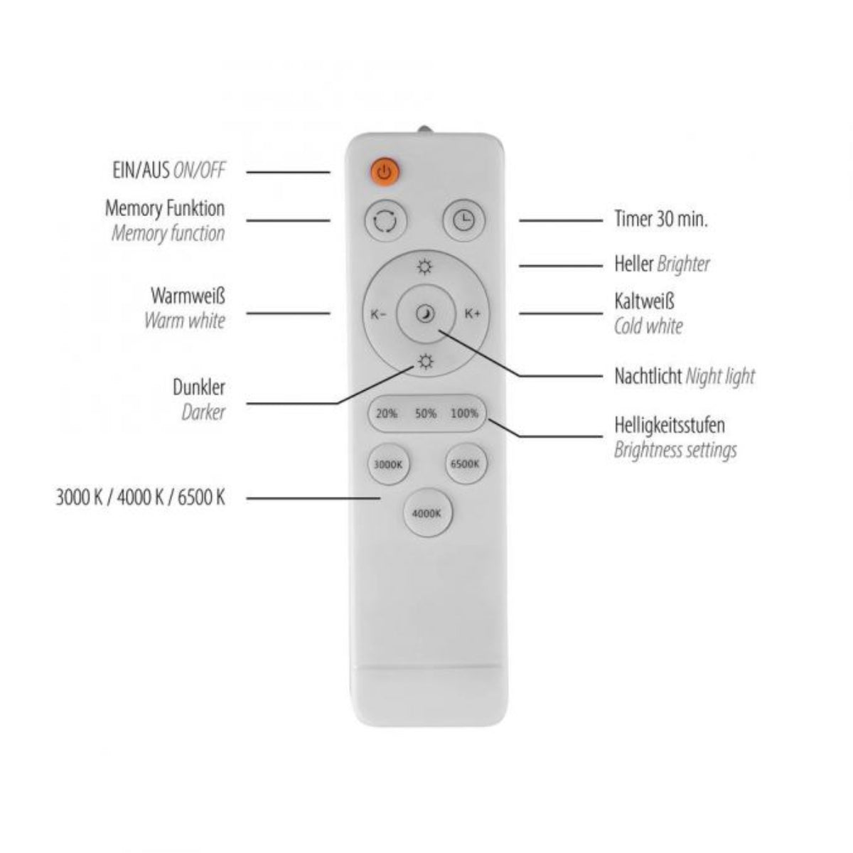 Schöner Wohnen Collection LED ceiling light TAVOLI, SAND, round D=39cm, dimmable, remote control-14594-39