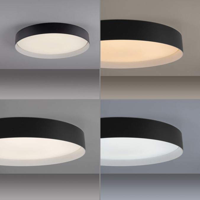 Schöner Wohnen - collection LED ceiling light TAVOLI, black , Ø 49cm, dimmable, remote control-14595-18