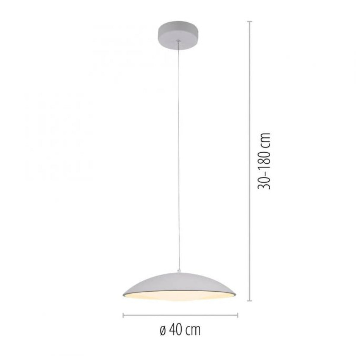 Schöner Wohnen Collection LED pendant light LENTE, white, single-bulb, dimmable, memory function-14606-16