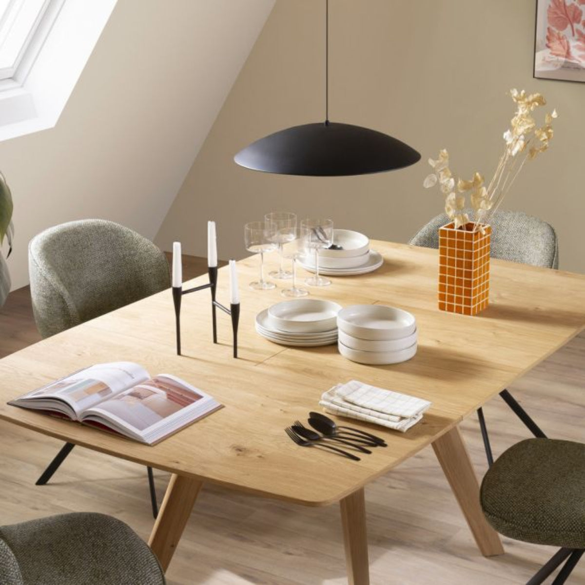 Schöner Wohnen Collection LED pendant light LENTE, BLACK, single-bulb, dimmable, memory function-14607-18