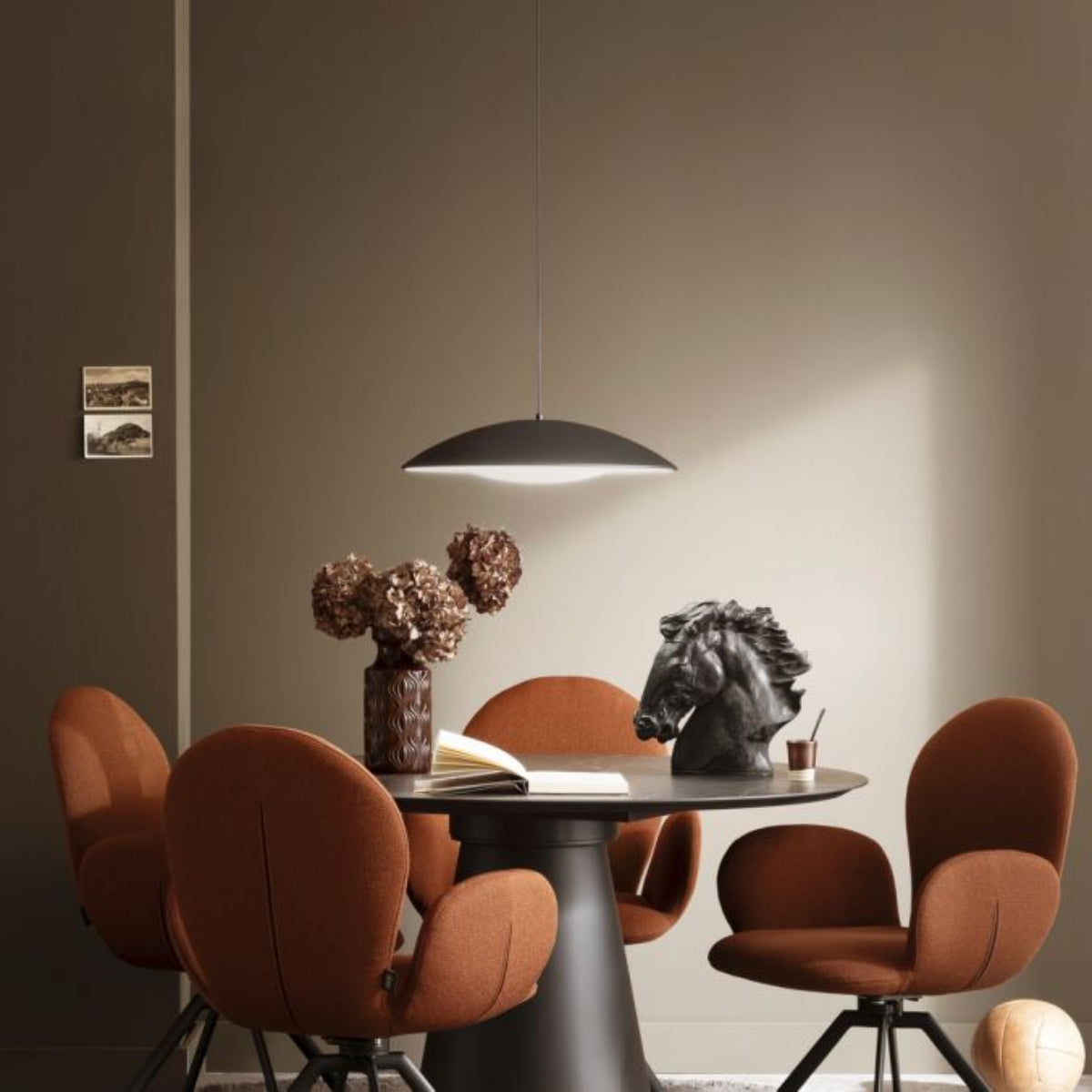 Schöner Wohnen Collection LED pendant light LENTE, BLACK, single-bulb, dimmable, memory function-14607-18