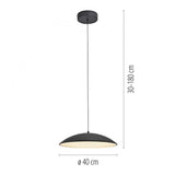 Schöner Wohnen Collection LED pendant light LENTE, BLACK, single-bulb, dimmable, memory function-14606-18 thumbnail 5