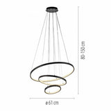 CERCHI LED pendant light, black, ring shape, height-adjustable-15070-18 thumbnail 2