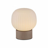 LED table lamp NAMI, sand-coloured, touch dimmer, memory function, fluted opal glass-15175-39 thumbnail 1