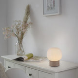 LED table lamp NAMI, sand-coloured, touch dimmer, memory function, fluted opal glass-15175-39 thumbnail 2
