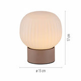 LED table lamp NAMI, sand-coloured, touch dimmer, memory function, fluted opal glass-15175-39 thumbnail 4