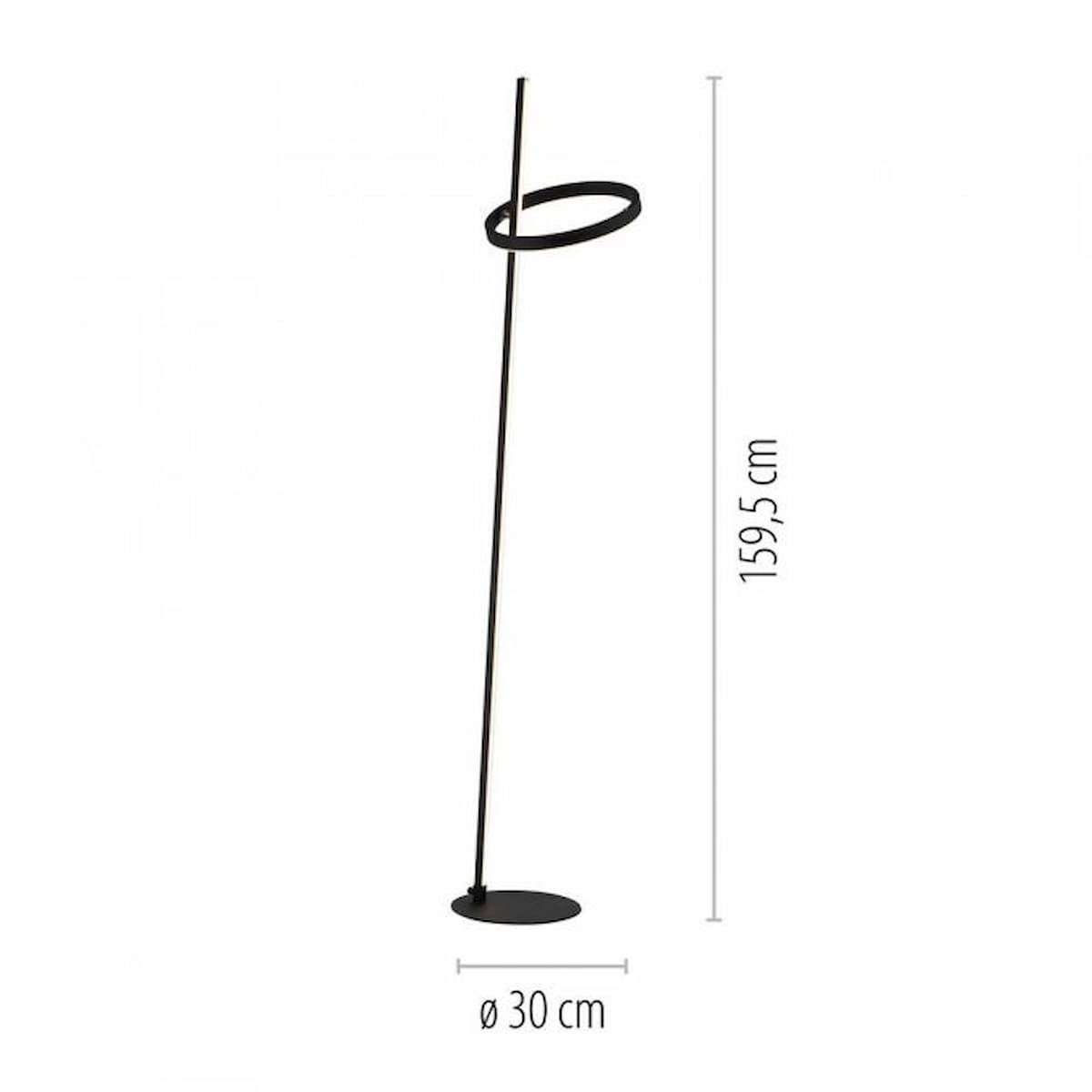 LED floor lamp RITUS, black, dimmable, separately switchable, touch dimmer,-15397-18