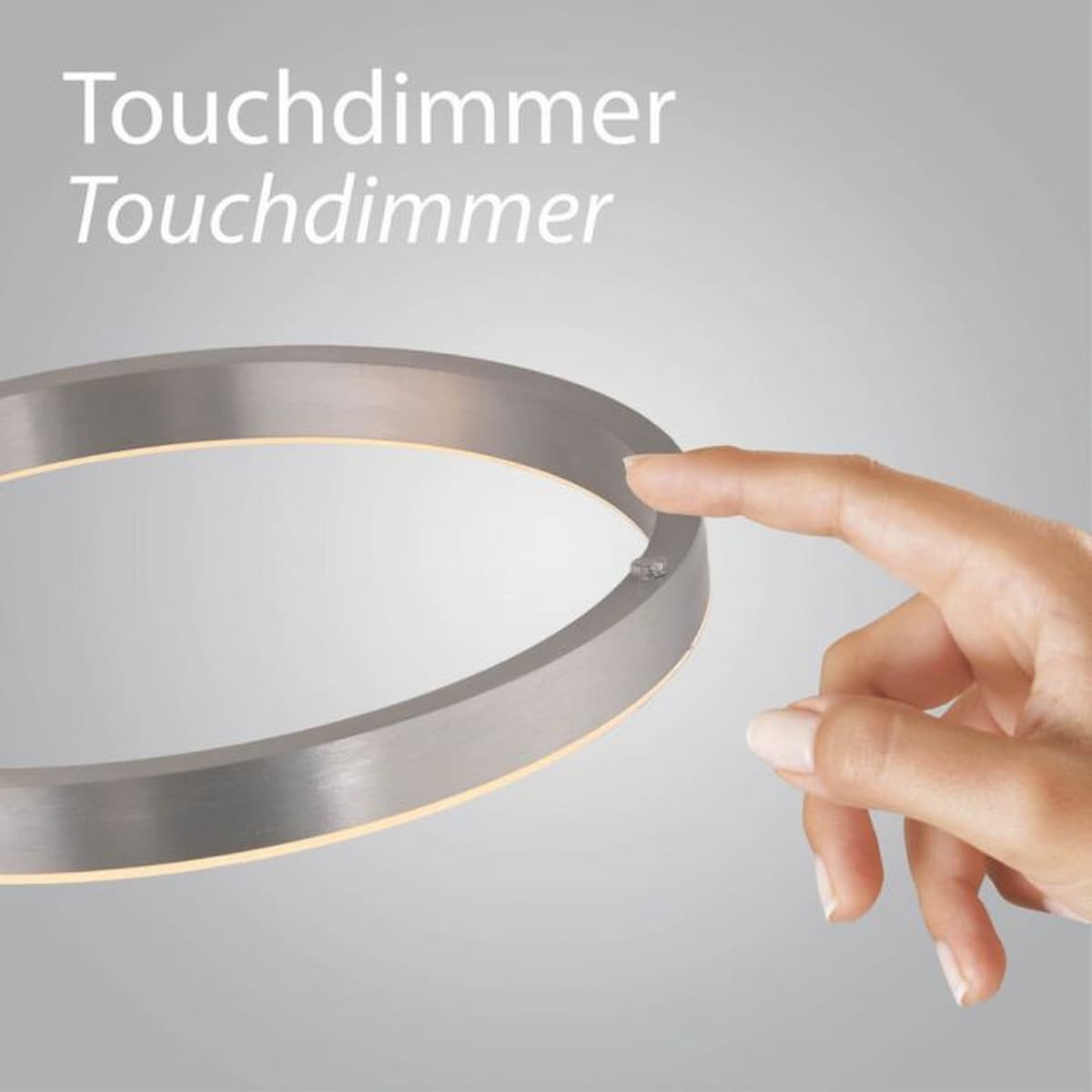 LED floor lamp RITUS, SILVER, dimmable, separately switchable, touch dimmer,-15397-55
