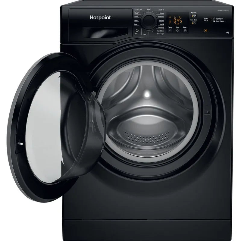 Hotpoint 9kg Freestanding Washing Machine Black | NSWM945CBSUKN